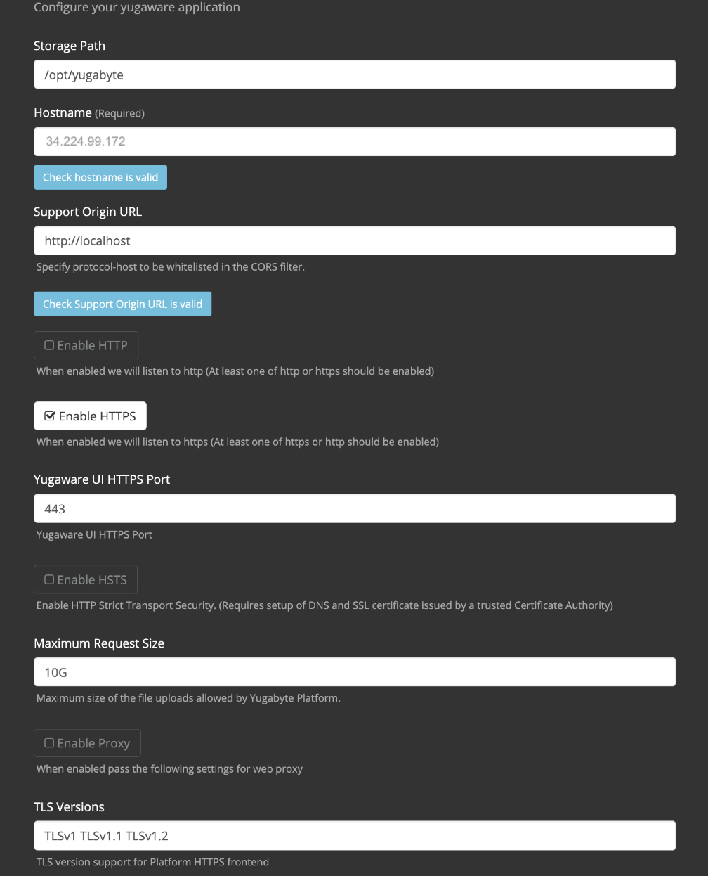 Application Config Application Config