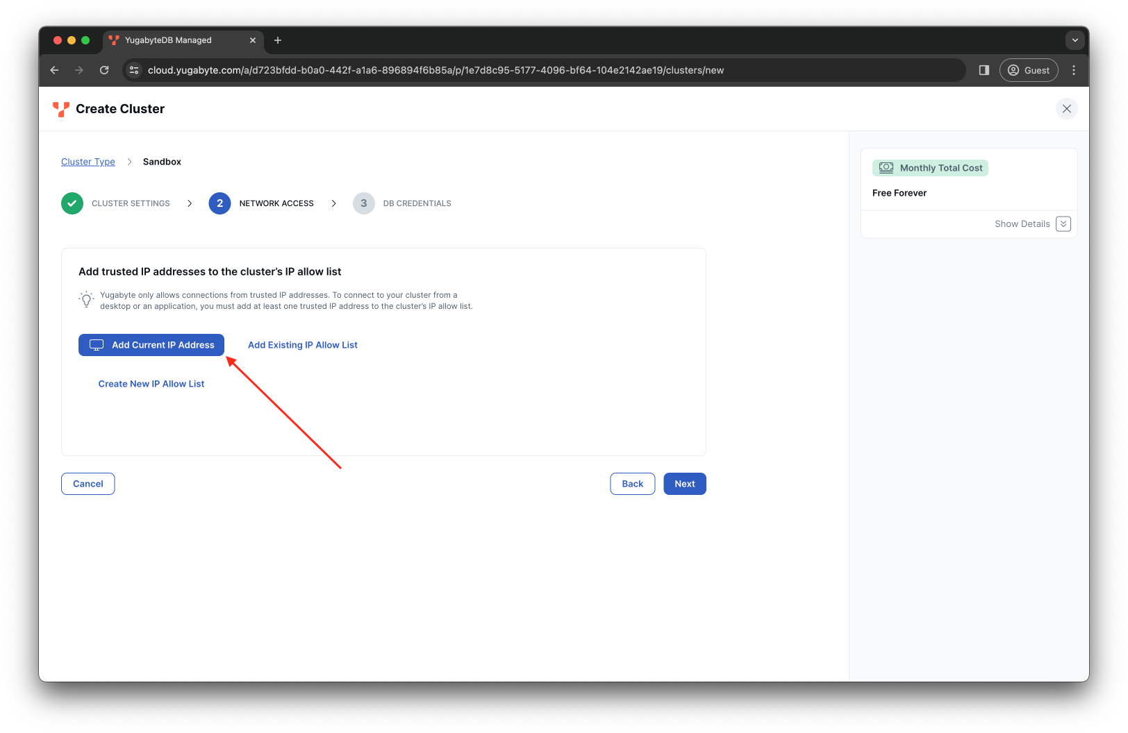 YugatebyDB Managed Add Address YugatebyDB Managed Add Address