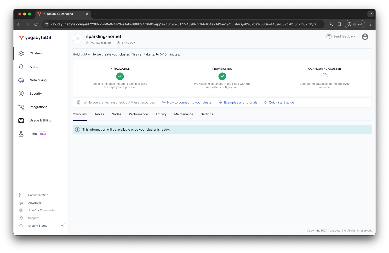 YugatebyDB Managed Cluster Creation YugatebyDB Managed Cluster Creation