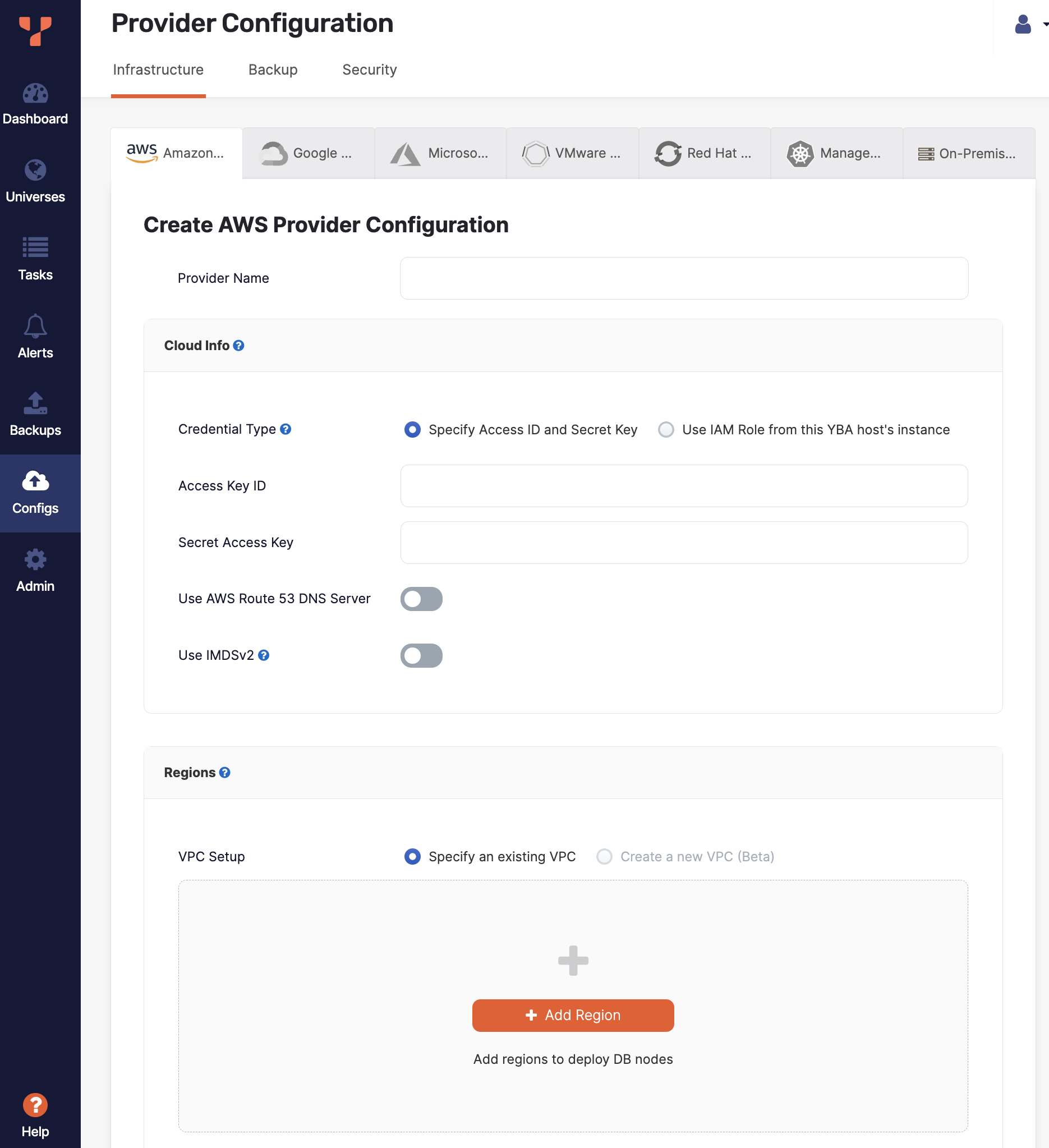 Create AWS provider Create AWS provider