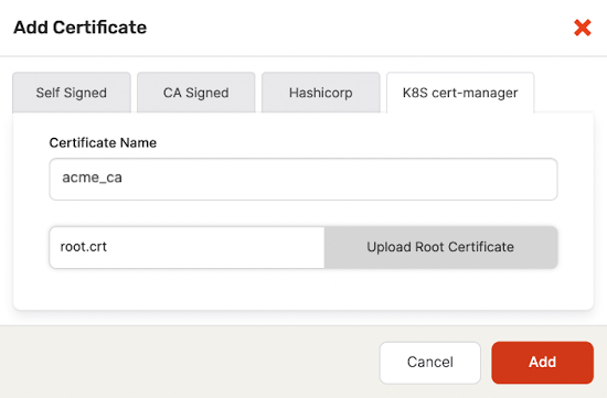 Add Certificate Add Certificate