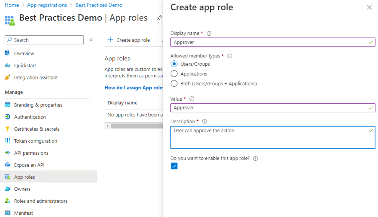 Configuring App Roles in Azure AD Application registrations Configuring App Roles in Azure AD Application registrations